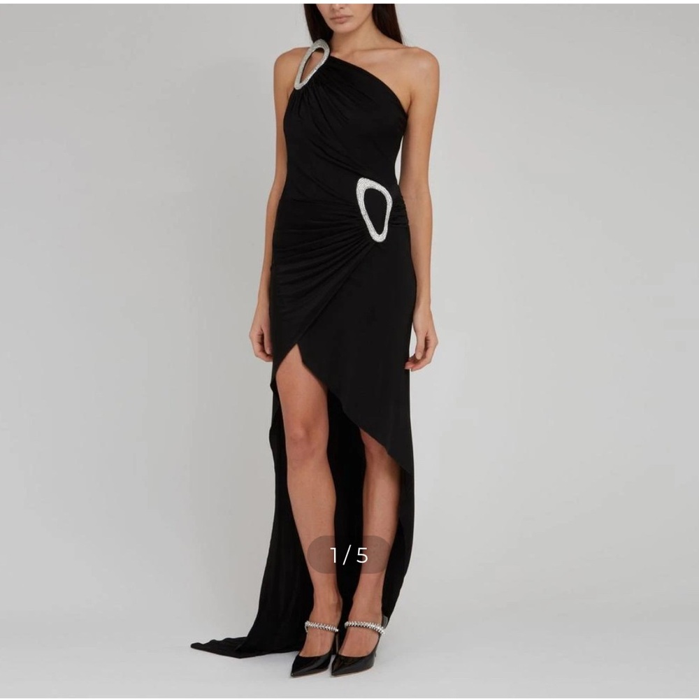 NWT David Koma David Koma Asymmetric Cutout Dress black size 12